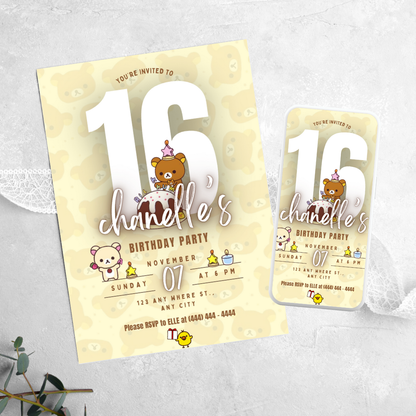 Rilakkuma - Birthday Invitation