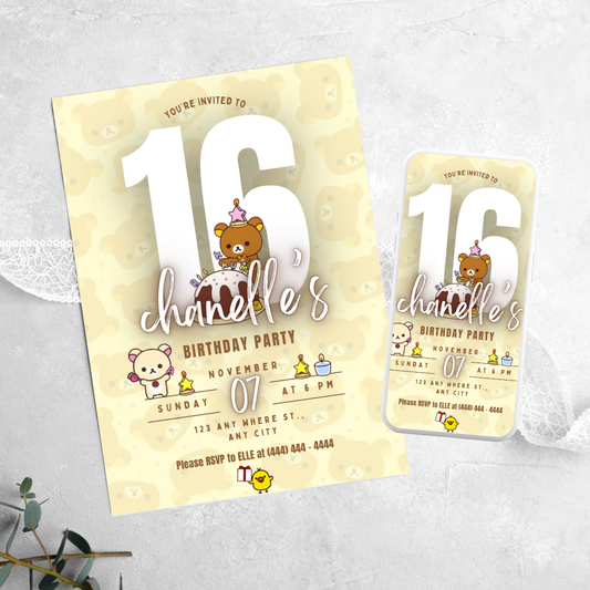 Rilakkuma - Birthday Invitation
