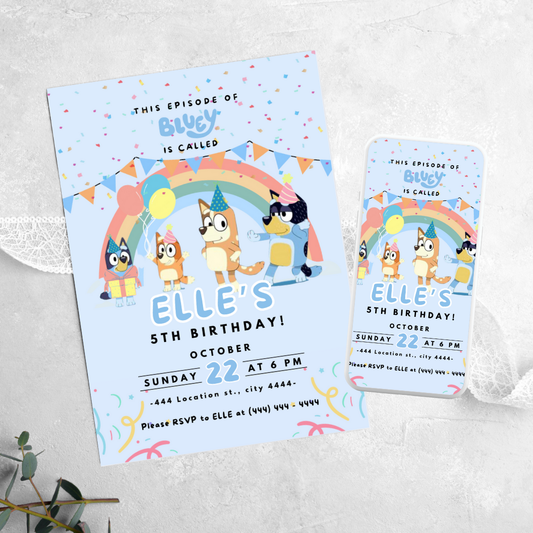 Bluey - Birthday Invitation