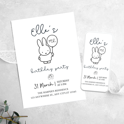 Miffy - Birthday Invitation