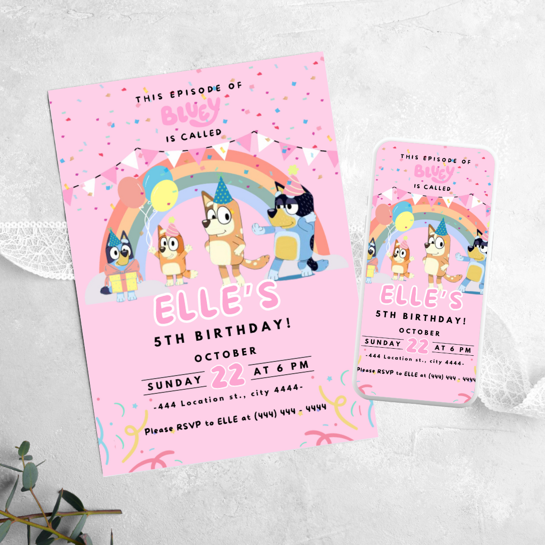 Bluey - Birthday Invitation