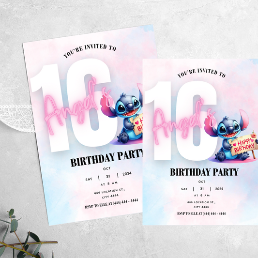 Stitch - Birthday Invitation