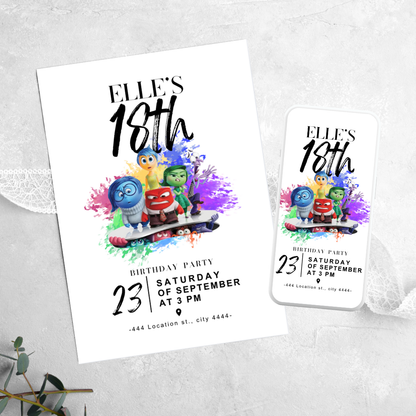Inside Out - Birthday Invitation