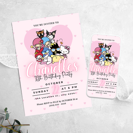 Sanrio and Friends - Birthday Invitation