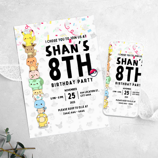 Pokemon - Birthday Invitation