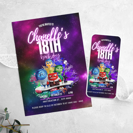Inside Out - Birthday Invitation