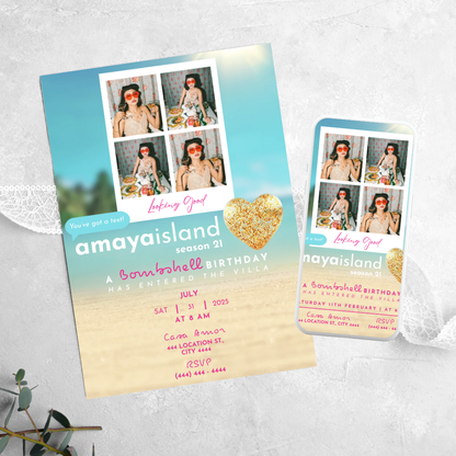 Love Island - Birthday Invitation