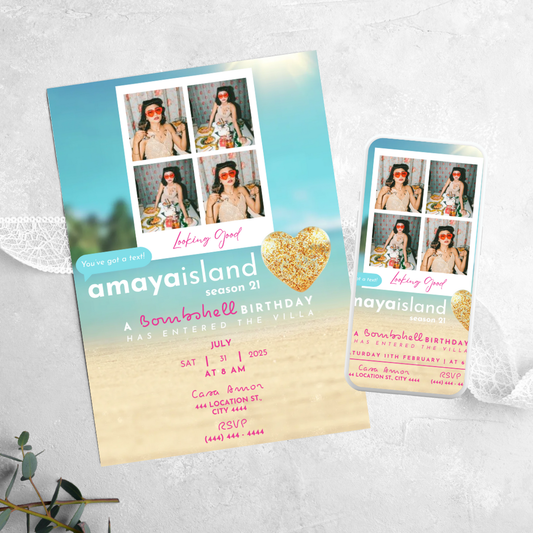 Love Island - Birthday Invitation