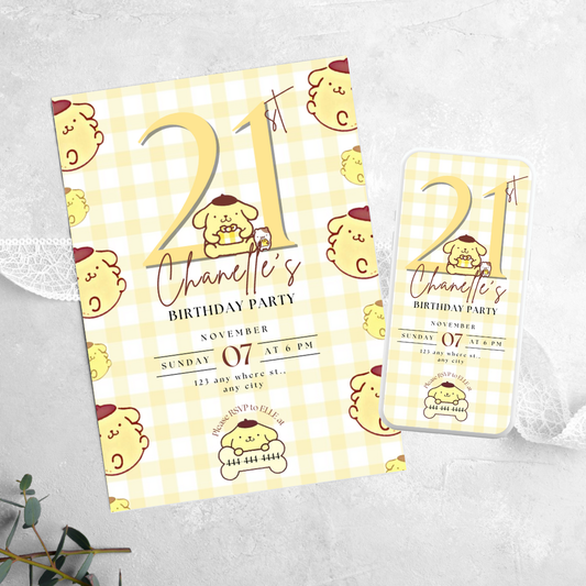 Pompompurin - Birthday Invitation