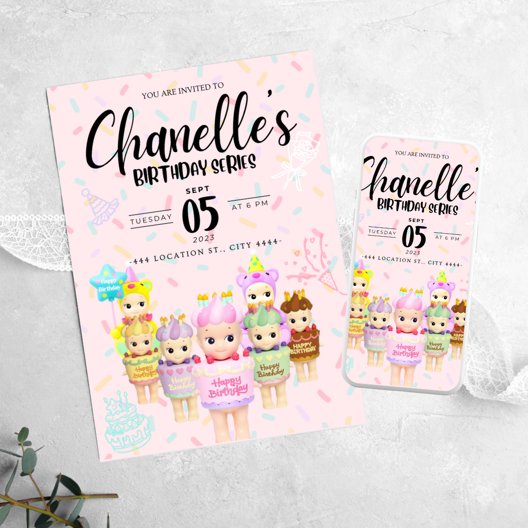 Sonny Angel Cake - Birthday Invitation