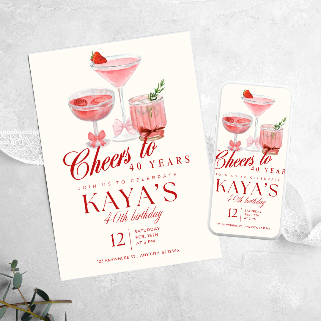 Cocktails - Birthday Invitation