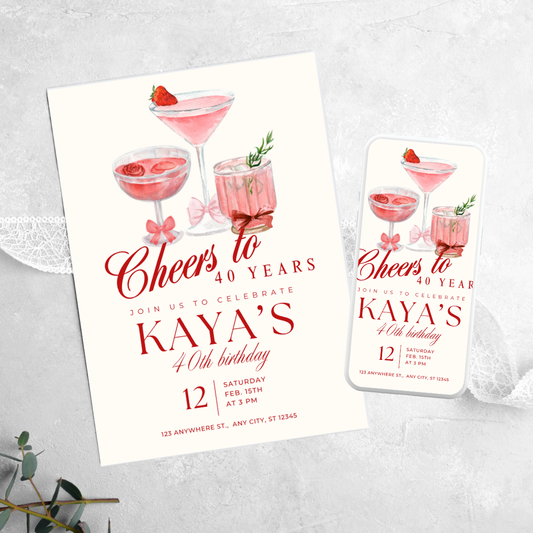 Cocktails - Birthday Invitation