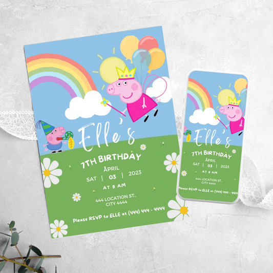 Peppa Pig - Birthday Invitation