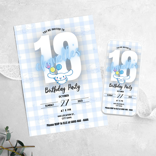 Cinnamoroll - Birthday Invitation