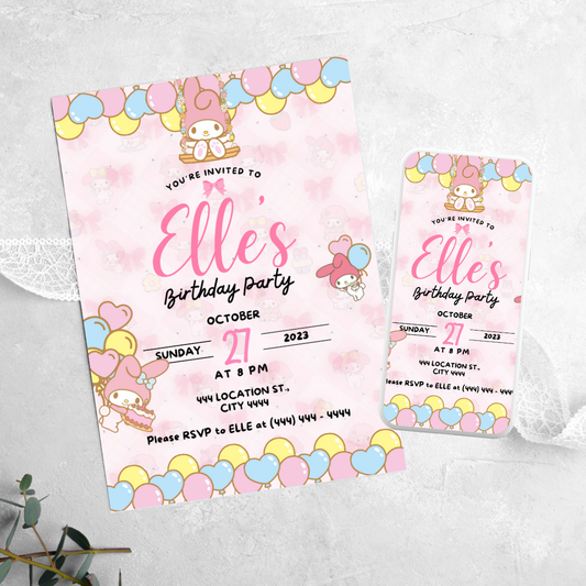 My Melody - Birthday Invitation