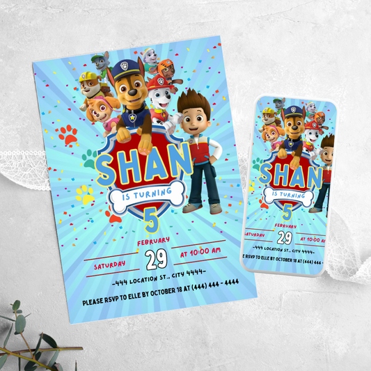 Paw Patrol - Birthday Invitation